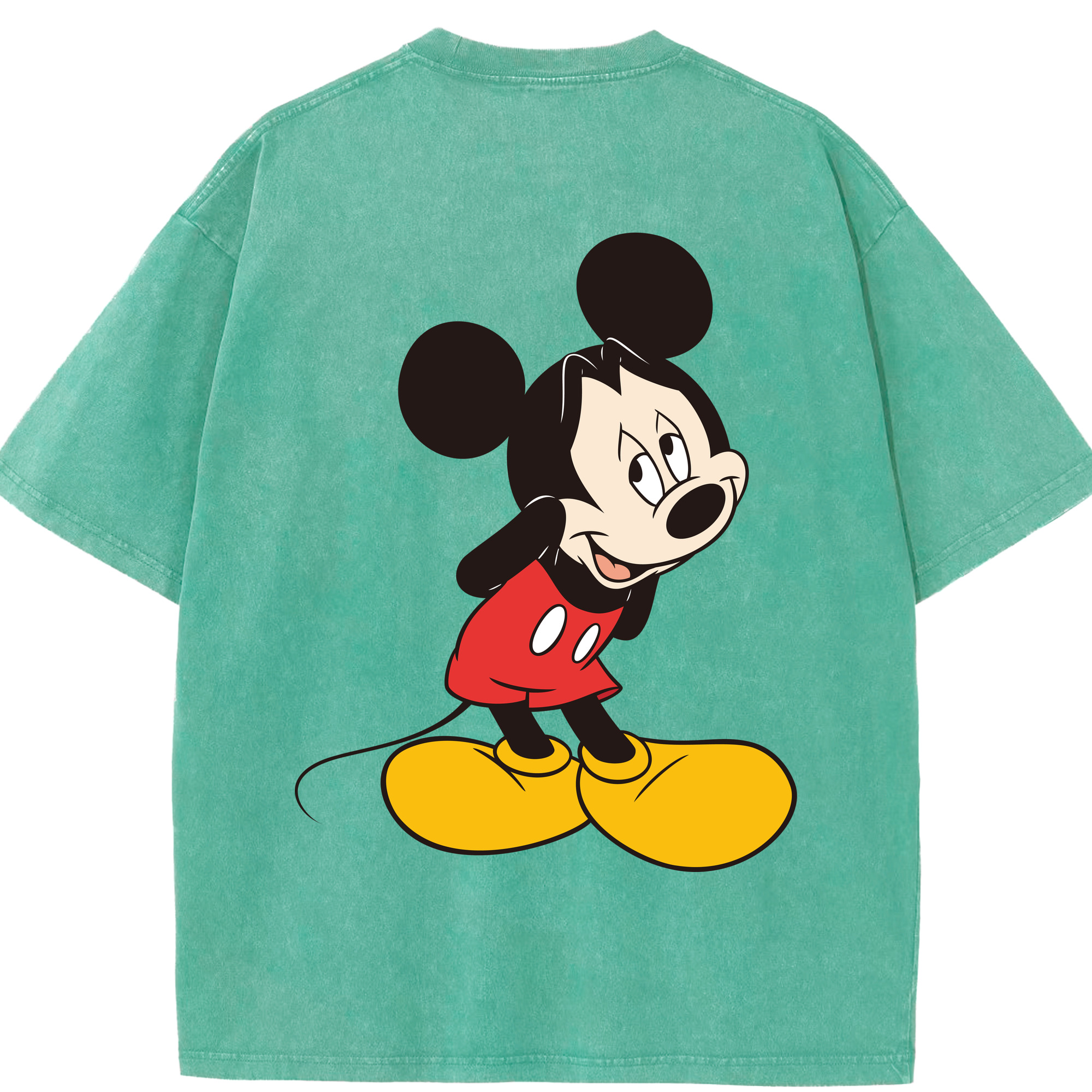 （画像用） ミッキーマウス Mickey Mouse 綿100% ヴィンテージ風 半袖Tシャツ（背面プリント）
